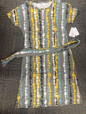 NWT LuLaRoe Marly Gray Retro Dress Sz Small